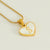 Wholesale Cute Heart Shape Stainless Steel Polishing Plating Inlay 18k Gold Plated Shell Pendant Necklace