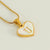 Wholesale Cute Heart Shape Stainless Steel Polishing Plating Inlay 18k Gold Plated Shell Pendant Necklace