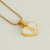 Wholesale Cute Heart Shape Stainless Steel Polishing Plating Inlay 18k Gold Plated Shell Pendant Necklace