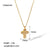 Wholesale Elegant Cross Stainless Steel Plating Inlay 18k Gold Plated Zircon Earrings Necklace