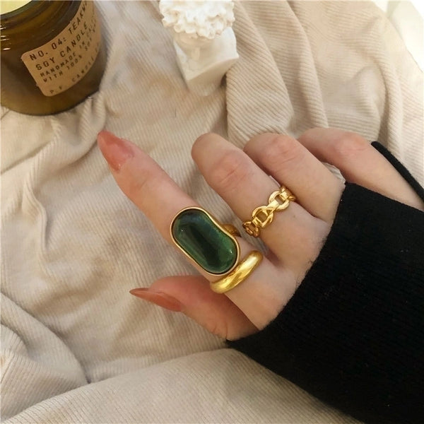 Elegant Geometric Square Copper Rings