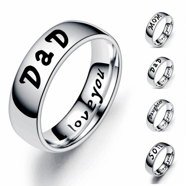 Wholesale Family Member Letters Stainless Steel Ring