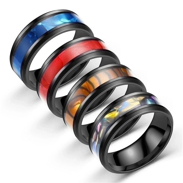 Wholesale Fashion Drip Oil Stainless Steel Couple Ring