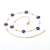 Wholesale Fashion Flower Artificial Crystal Titanium Steel Beaded Plating 18k Gold Plated Bracelets Necklace