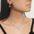 Wholesale Fashion Geometric Zircon Copper Necklace Earring Set