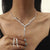 Wholesale Fashion Geometric Zircon Copper Necklace Earring Set