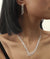 Wholesale Fashion Geometric Zircon Copper Necklace Earring Set