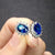 Wholesale Fashion Imitation Blue Crystal Sapphire Sunflower Jewelry Set