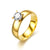 Wholesale Fashion Zircon 18k Gold Titanium Steel Ring