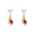 Wholesale Golden Ice Cream Color Zirconium Earrings