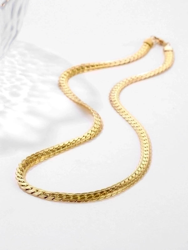 Wholesale Hip-hop Punk Solid Color Stainless Steel Plating 18k Gold Plated Necklace