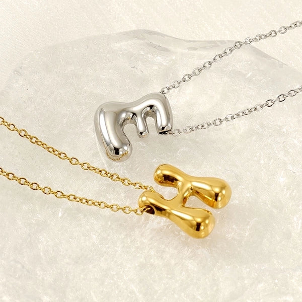 Wholesale Jewelry Basic Classic Style Letter 304 Stainless Steel 18K Gold Plated Plating Pendant Necklace