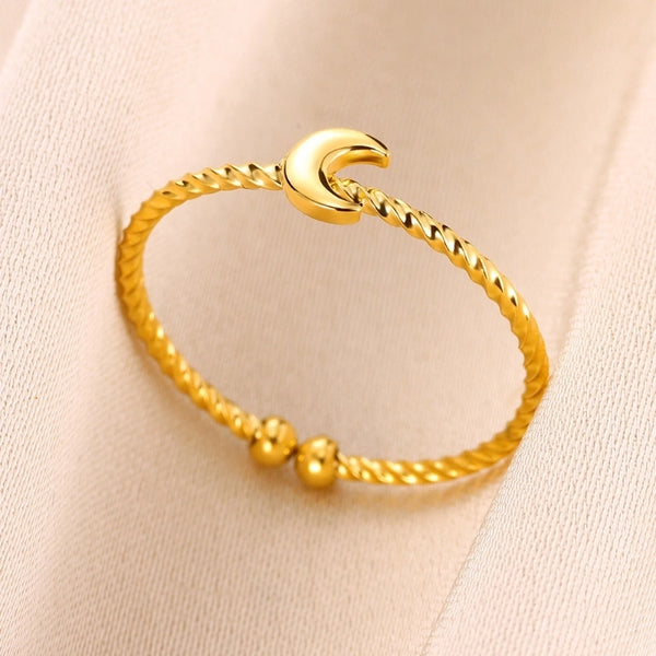 Basic Modern Style Classic Style Cross Moon Knot 304 Stainless Steel Plating Open Rings