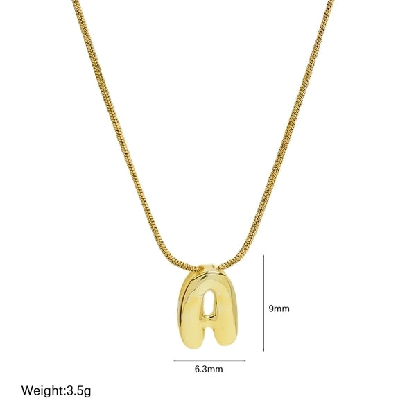 Wholesale Jewelry Basic Modern Style Classic Style Letter 304 Stainless Steel Brass Plating Pendant Necklace