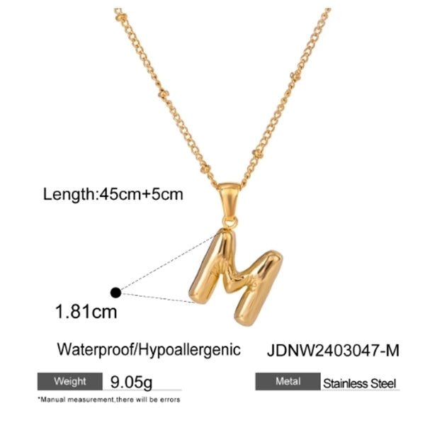 Basic Minimalist Classic Style Letter 304 Stainless Steel 18K Gold Plated Plating Pendant Necklace