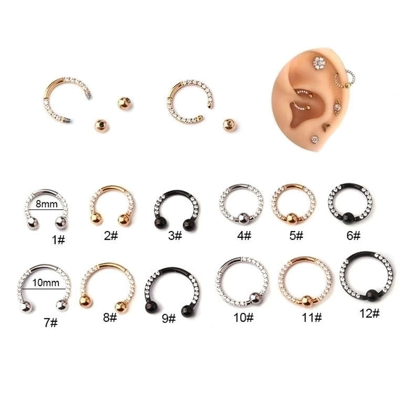 Ear Cartilage Rings & Studs Fashion Geometric 316L Stainless Steel  Plating