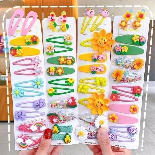 Wholesale Jewelry Cartoon Animal Flower Candy Color Children's Hairpin Set