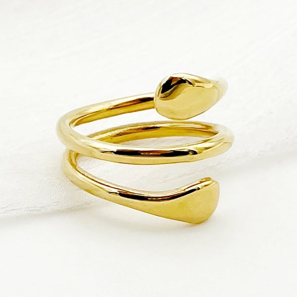 Casual Basic Minimalist Asymmetrical Solid Color 304 Stainless Steel 14K Gold Plated Plating Rings