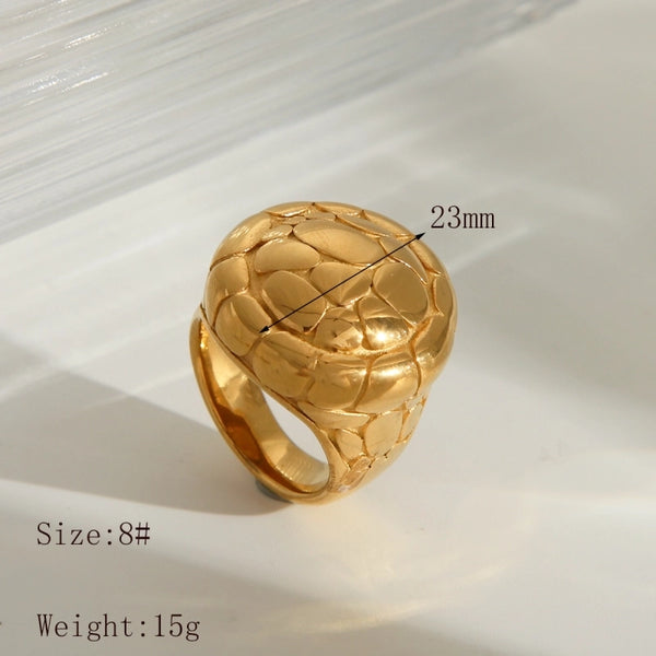 Casual Classic Style Solid Color 304 Stainless Steel 18K Gold Plated Rings