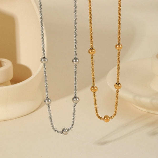 Casual Elegant Minimalist Geometric 304 Stainless Steel 18K Gold Plated Plating Necklace Twisted Rope Chain