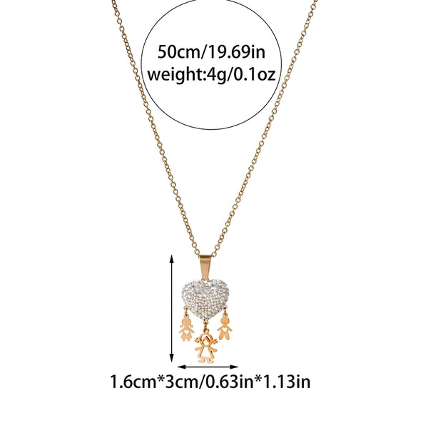 Casual Elegant Vacation Human Heart Shape 304 Stainless Steel Zircon 14K Gold Plated Plating Inlay Pendant Necklace