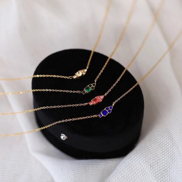 Casual Minimalist Shiny Round 201 Stainless Steel 304 Stainless Steel Zircon 18K Gold Plated Inlay Necklace