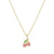 Wholesale Jewelry Cherry Peach Tropical Fruit Pendant Copper Inlaid Zircon Necklace