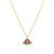 Wholesale Jewelry Cherry Peach Tropical Fruit Pendant Copper Inlaid Zircon Necklace