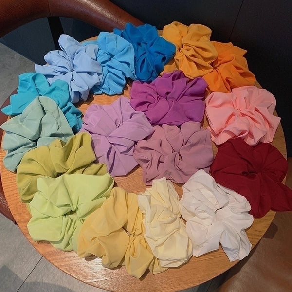 Wholesale Jewelry Chiffon Solid Color Hair Scrunchies