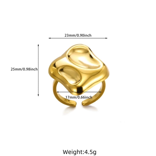 Classical Exaggerated Irregular 304 Stainless Steel Open Rings