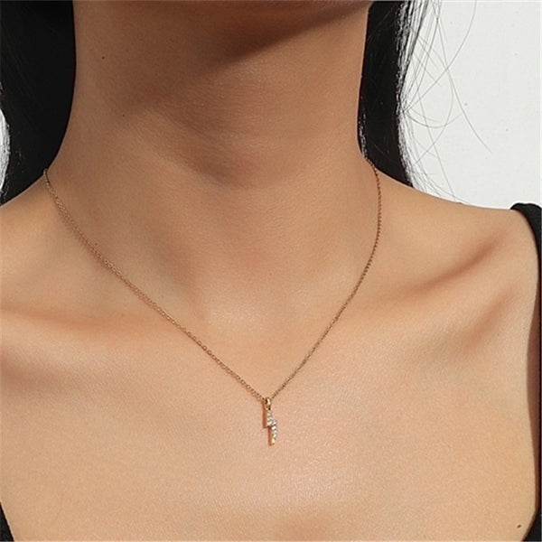 Wholesale Jewelry Diamond Lightning Pendant Titanium Steel Necklace