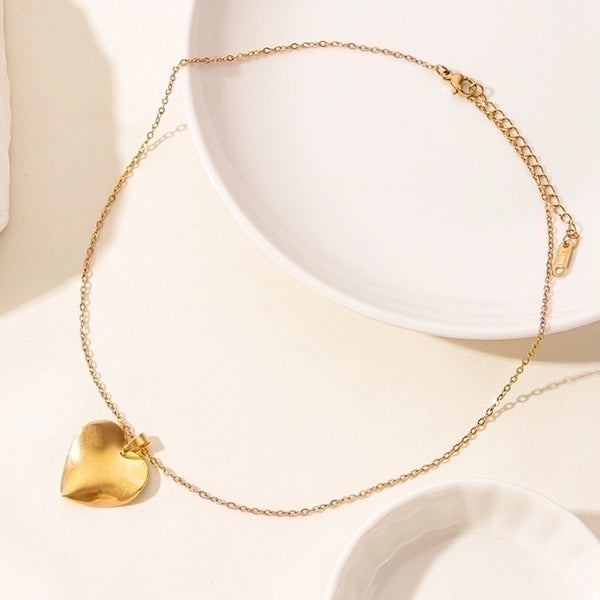 Elegant Cute Heart Shape 304 Stainless Steel 18K Gold Plated Plating Pendant Necklace