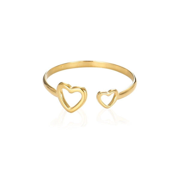 Elegant Minimalist Heart Shape 304 Stainless Steel Open Rings