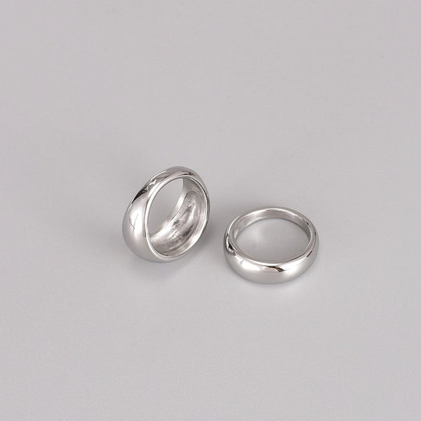 Fashion Solid Color 304 Stainless Steel Titanium Steel Plating Rings