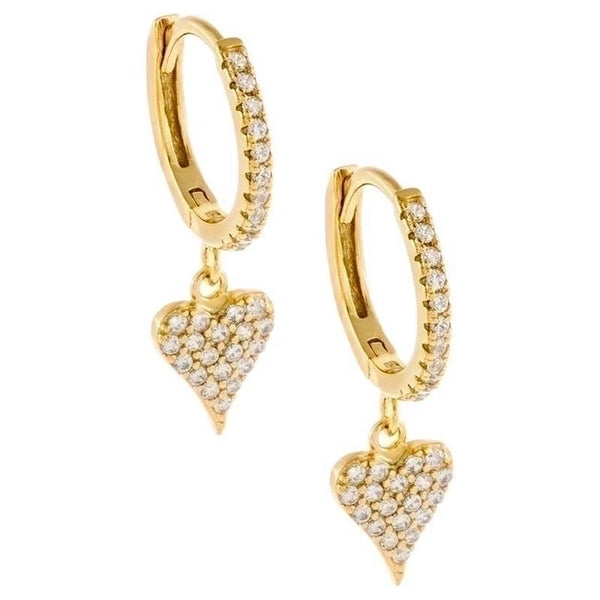 Wholesale Jewelry Full Diamond Heart-shaped Fashion Long Earrings Necklace