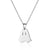 Wholesale Jewelry Funny Pumpkin Ghost Spider 201 Stainless Steel Asymmetrical Hollow Out Pendant Necklace