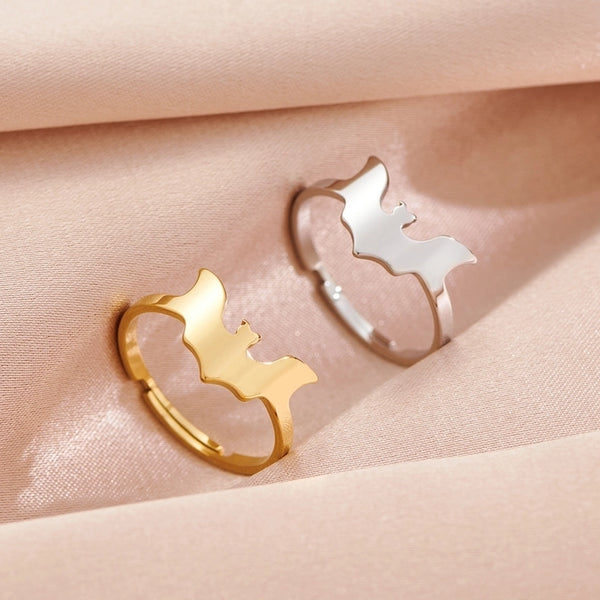 Funny Sweet Pastoral Animal 201 Stainless Steel 18K Gold Plated Polishing Open Rings