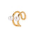 Wholesale Jewelry Hollow C-shaped Pearl Copper Inlaid Zircon Ear Clip