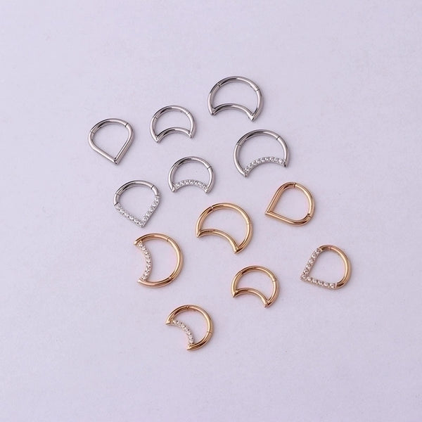 Wholesale Jewelry Hollow Moon Drop Shape Stainless Steel Nose Ring