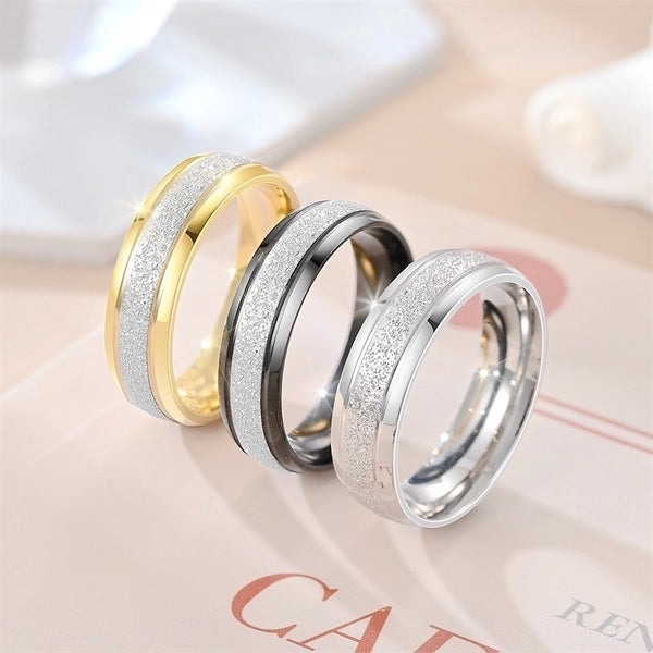 IG Style Circle Titanium Steel 18K Gold Plated Plating Rings