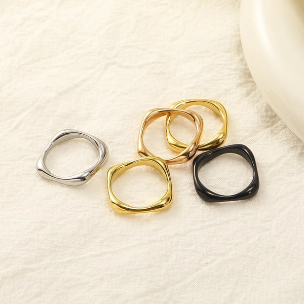 Modern Style Geometric 304 Stainless Steel Rings