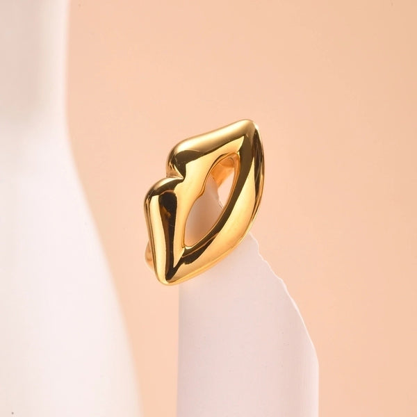 Novelty Modern Style Lips 201 Stainless Steel 18K Gold Plated Rings