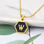 Wholesale Jewelry Simple Hexagon 26 Letter Pendant Stainless Steel Necklace