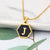 Wholesale Jewelry Simple Hexagon 26 Letter Pendant Stainless Steel Necklace