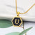 Wholesale Jewelry Simple Hexagon 26 Letter Pendant Stainless Steel Necklace