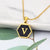 Wholesale Jewelry Simple Hexagon 26 Letter Pendant Stainless Steel Necklace