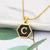 Wholesale Jewelry Simple Hexagon 26 Letter Pendant Stainless Steel Necklace