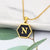 Wholesale Jewelry Simple Hexagon 26 Letter Pendant Stainless Steel Necklace