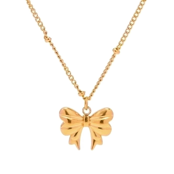 Wholesale Jewelry Minimalist Classic Style Butterfly 304 Stainless Steel 18K Gold Plated Plating Stainless Steel Necklaces