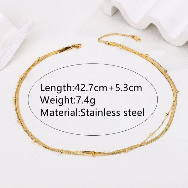 Minimalist Classic Style Commute Geometric 304 Stainless Steel 18K Gold Plated Plating Necklace